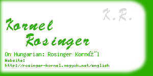 kornel rosinger business card